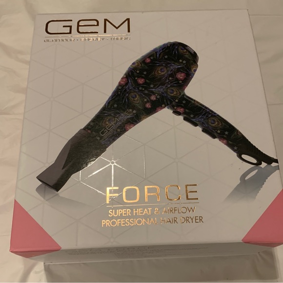 Hair Gem Force Hair Dryer Intense Ionic Ceramic Science Black Peacock